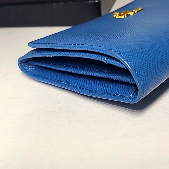Prada Saffiano 1M1438 Wallet/Wristlet (bi-fold) Cobalto - Picture 12 of 13